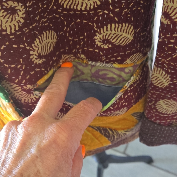 Handmade Kantha Patchwork Blazer Jacket Size 38 UNISEX‎ - Picture 7 of 10